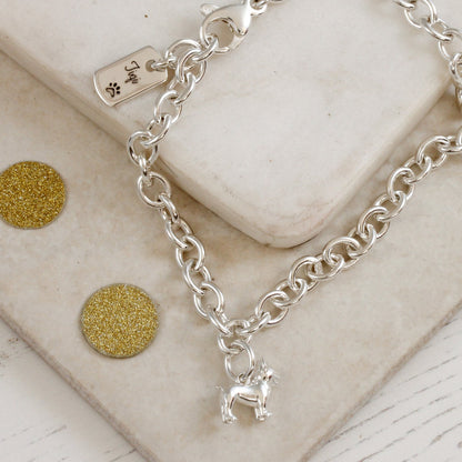 French Bulldog Silver Dog Charm Bracelet