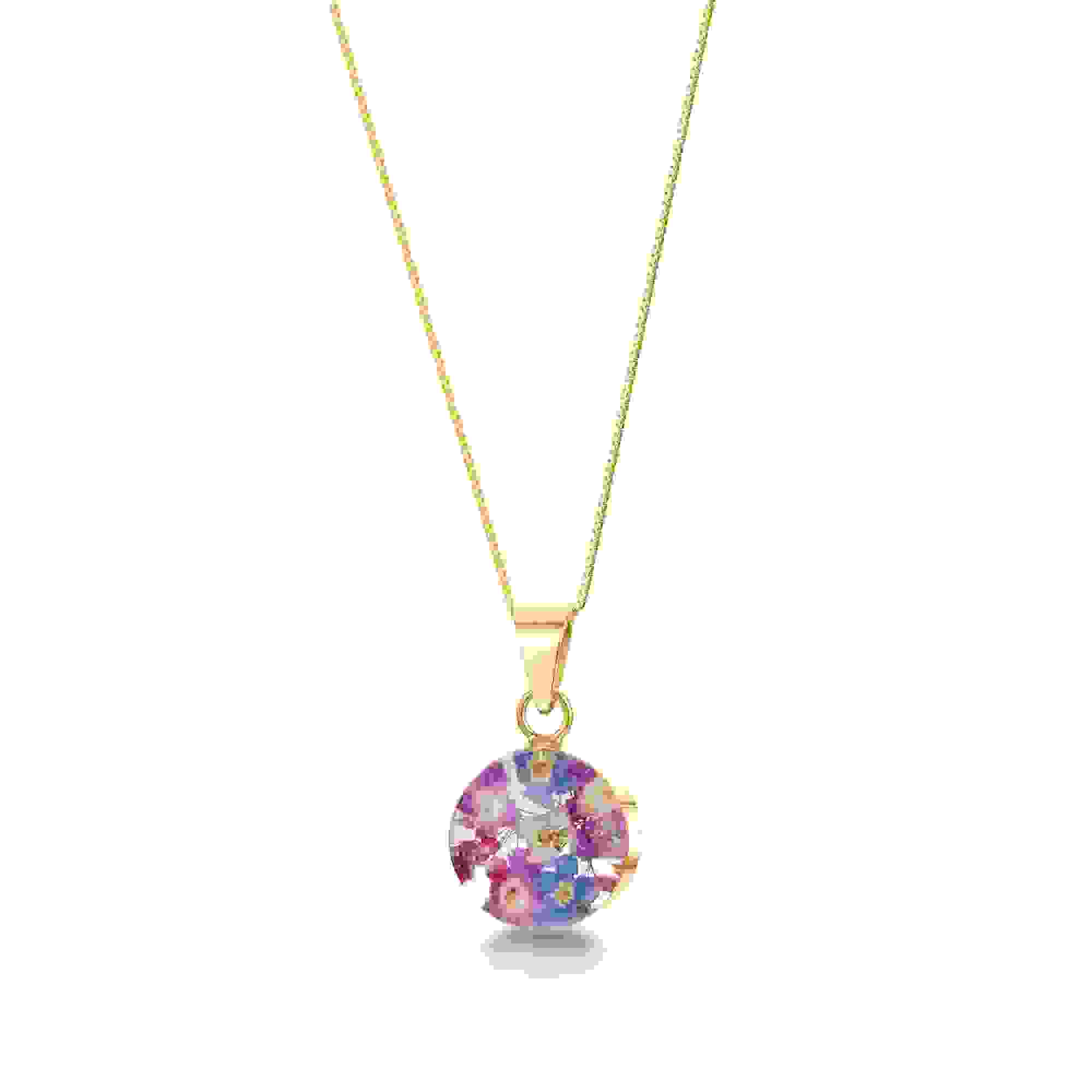 Purple Haze Round Pendant Necklace