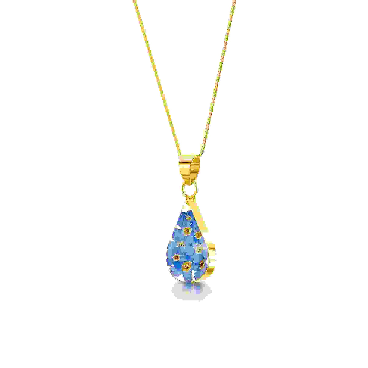 Forget-Me-Not Necklace Teardrop Pendant
