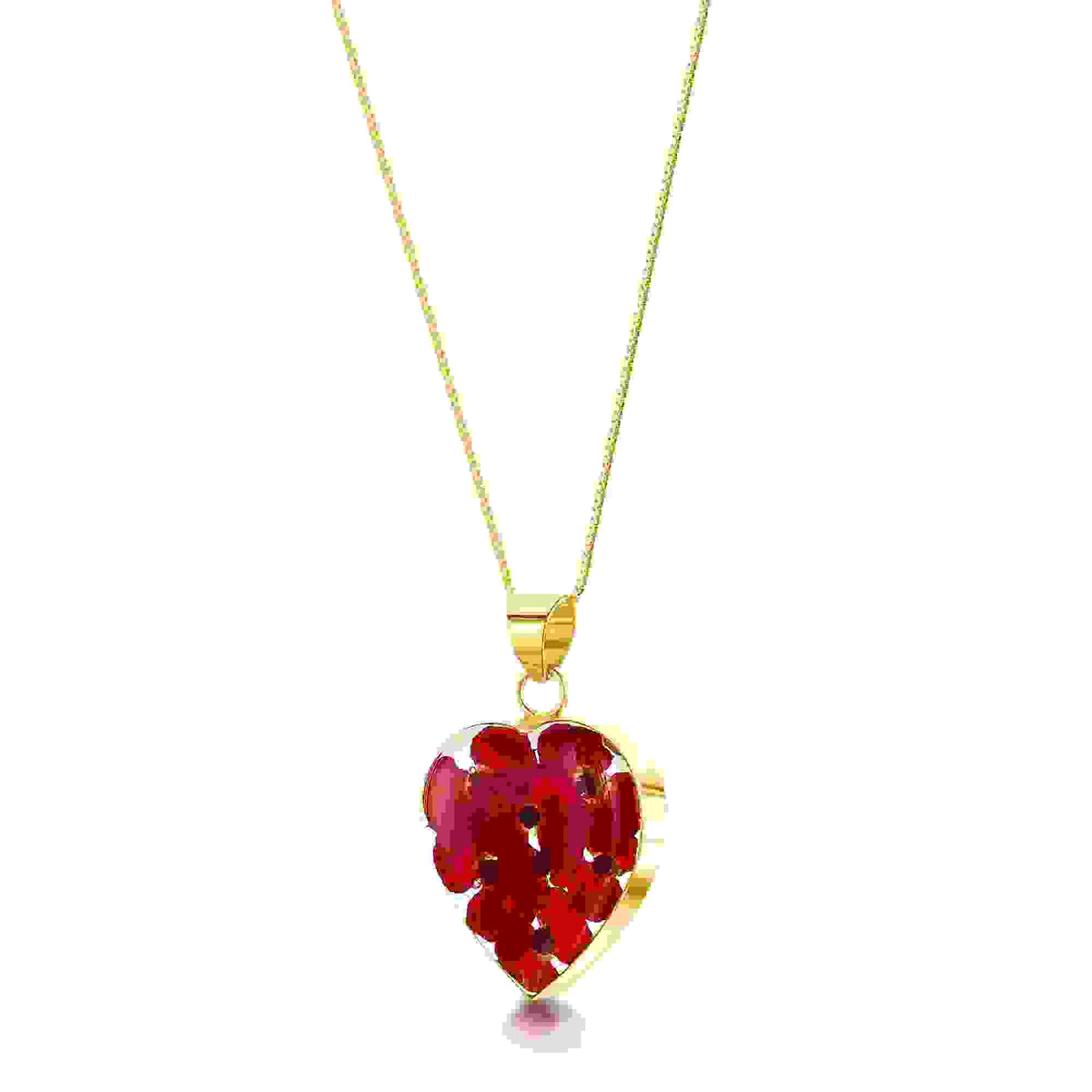 Poppy Heart Pendant Necklace
