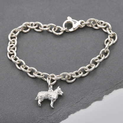 German Shepherd Silver Dog Charm