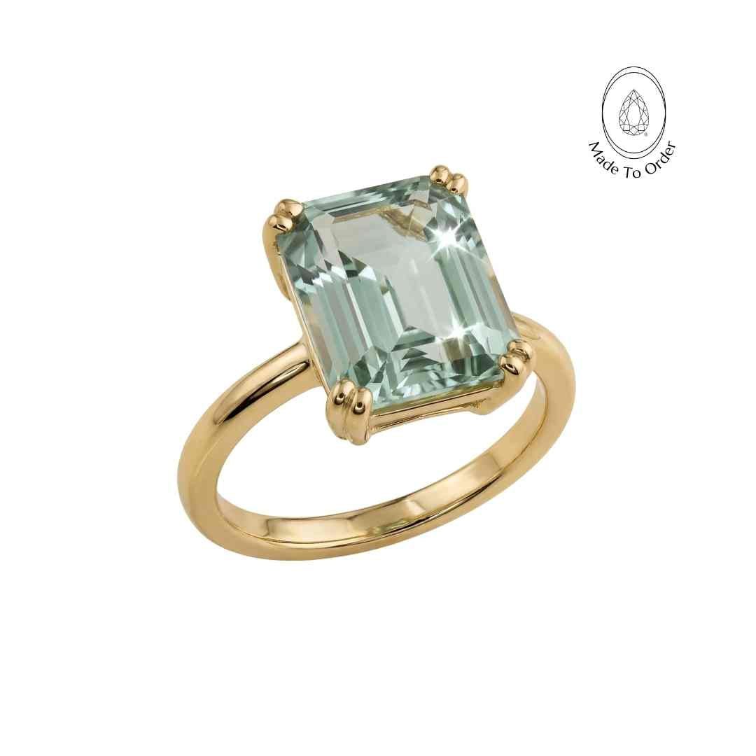 Bague en Quartz Vert Or ou Argent - Luna