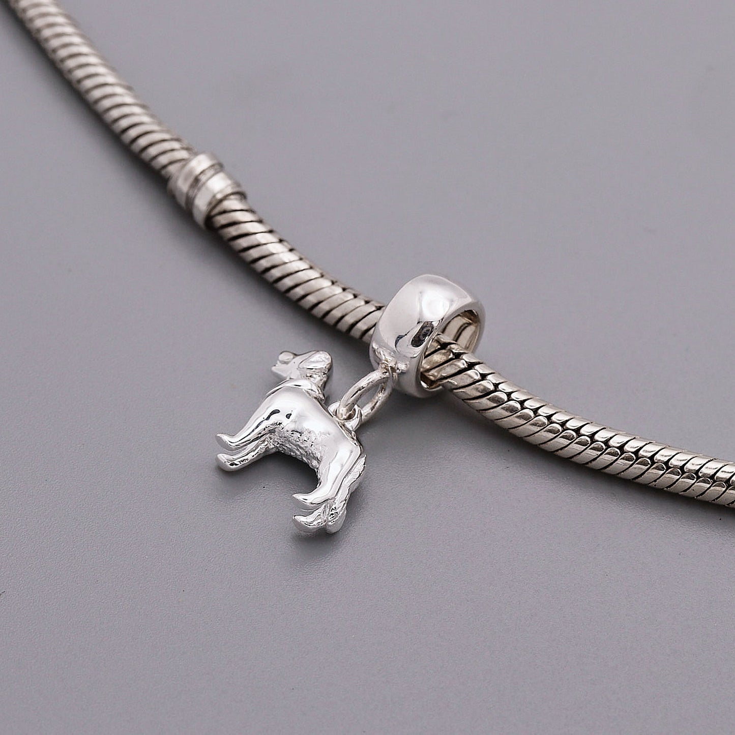 Golden Retriever Silver Dog Charm