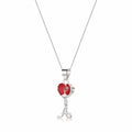 Poppy Initial Charm Heart Pendant Necklace with Heart Charm
