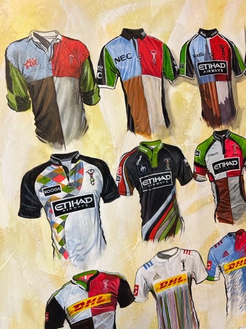 Harlequins Shirts - A2 Signed  Limited Edition Prints