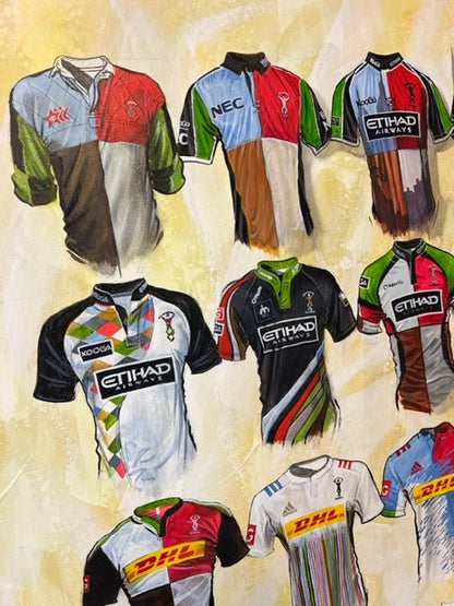 Harlequins Shirts - A2 Signed  Limited Edition Prints