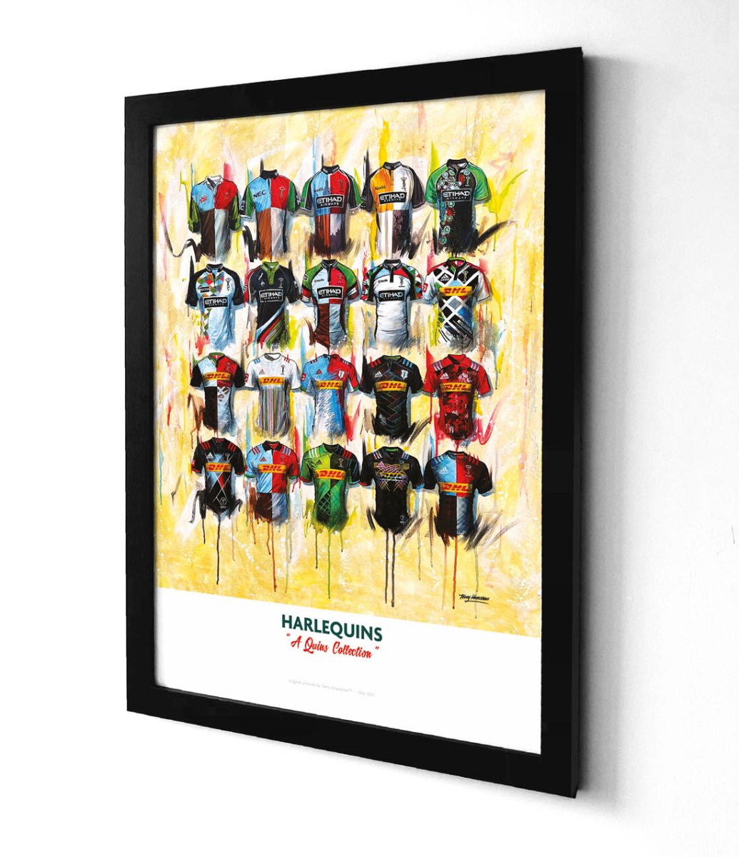Harlequins Shirts - A2 Signed  Limited Edition Prints