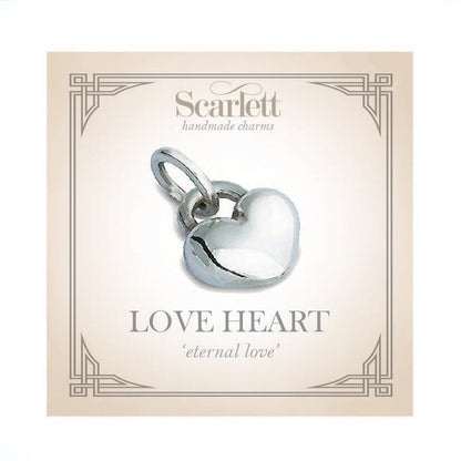 Love Heart Silver Charm