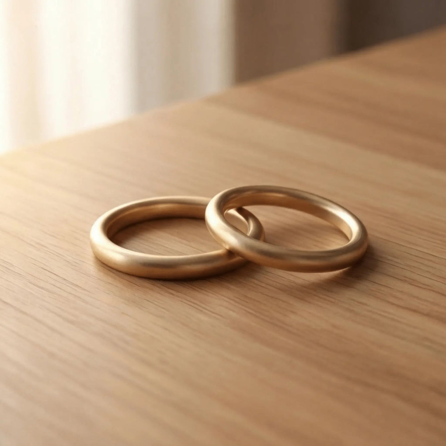 Slim Gold Wedding Band Set – Elara 2mm – 9ct/14ct/18ct Gold
