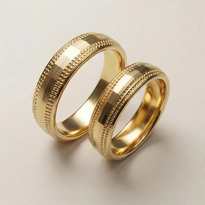 5mm Gold Wedding Band – Faceted Milgrain – 9ct/14ct/18ct Gold