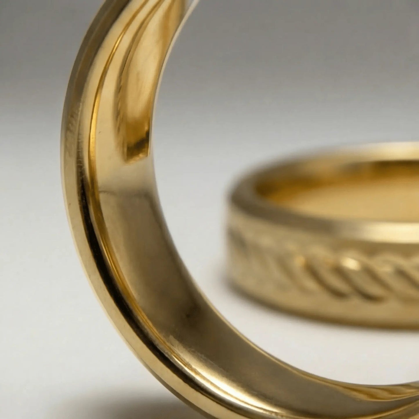 5mm Gold Wedding Band – Leaf Faceted – 9ct/14ct/18ct Gold