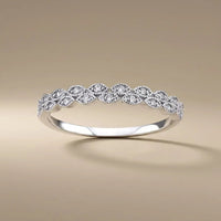 14ct/14K White Gold Natural Diamond Ring – Diamond Eternity Wave 0.15ct