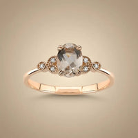 14ct/14K Rose Gold Natural Morganite & Diamond Engagement Ring – Morganite Diamond 0.6ct