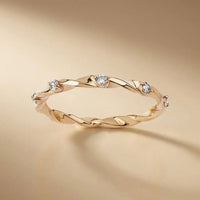14ct/14K Rose Gold Natural Diamond Ring – Organic Twist Diamond