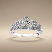 14ct/14K White Gold Natural Diamond Ring – Crown Diamond
