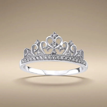 14ct/14K White Gold Natural Diamond Ring – Crown Diamond