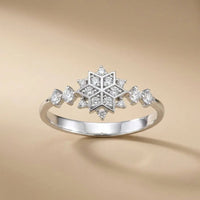 14ct/14K White Gold Natural Diamond Ring – Snowflake Diamond