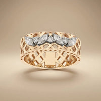 14ct/14K Gold Natural Diamond Ring – Marquise Diamond