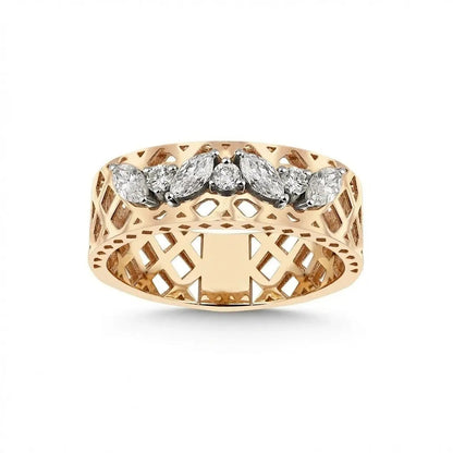 14ct/14K Gold Natural Diamond Ring – Marquise Diamond