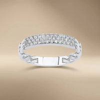Gold Wedding Band – Pavé Diamond – 14ct Gold