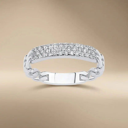 Gold Wedding Band – Pavé Diamond – 14ct Gold