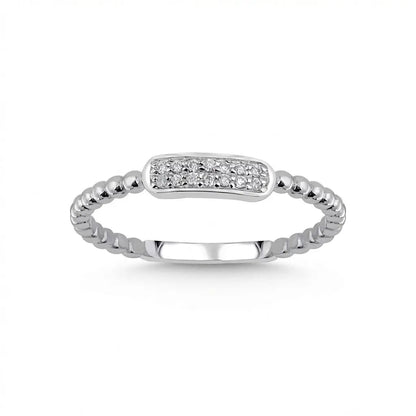 14ct/14K White Gold Natural Diamond Ring – Minimal Diamond Bar
