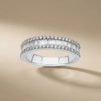 Gold Wedding Band – Baguette Round Diamond Eternity – 14ct Gold