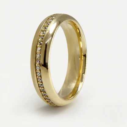 5mm Gold Wedding Band – Luna Diamond Line – 9ct/14ct/18ct Gold
