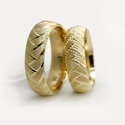 6mm Gold Wedding Band – Artisan Wave Aurelion – 9ct/14ct/18ct Gold