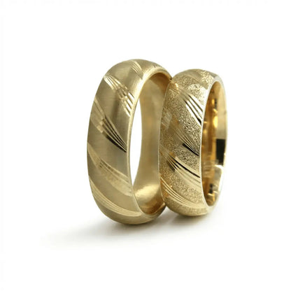 6mm Gold Wedding Band – Diagonal Satin Matte – 9ct/14ct/18ct Gold