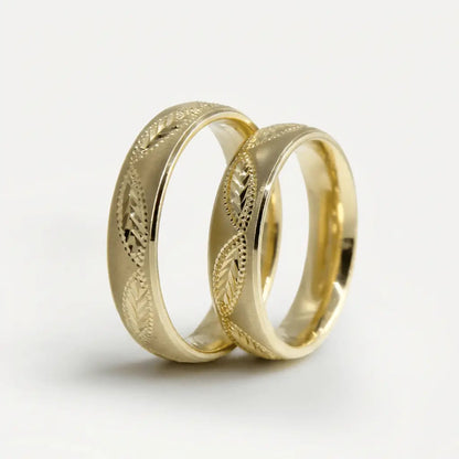 5mm Gold Wedding Band – Engraved Classic – 9ct/14ct/18ct Gold