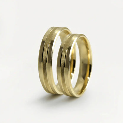5mm Gold Wedding Band – Dual Channel – 9ct/14ct/18ct Gold