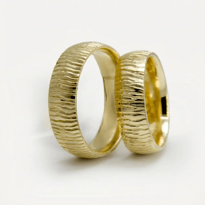 6mm Gold Wedding Band – Organic Ripple – 9ct/14ct/18ct Gold