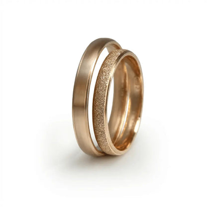 3mm Gold Wedding Band – Rose Satin Sparkle – 9ct/14ct/18ct Gold