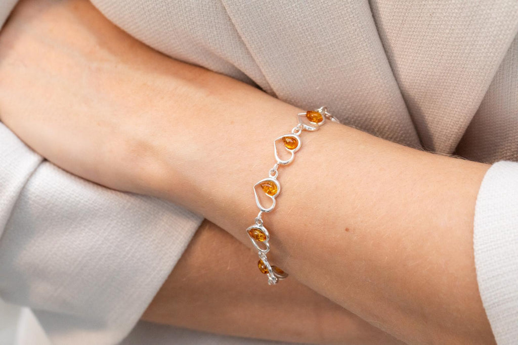 Bracelet Cœur en Ambre