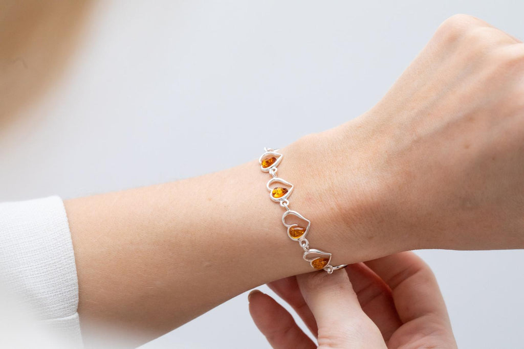 Bracelet Cœur en Ambre