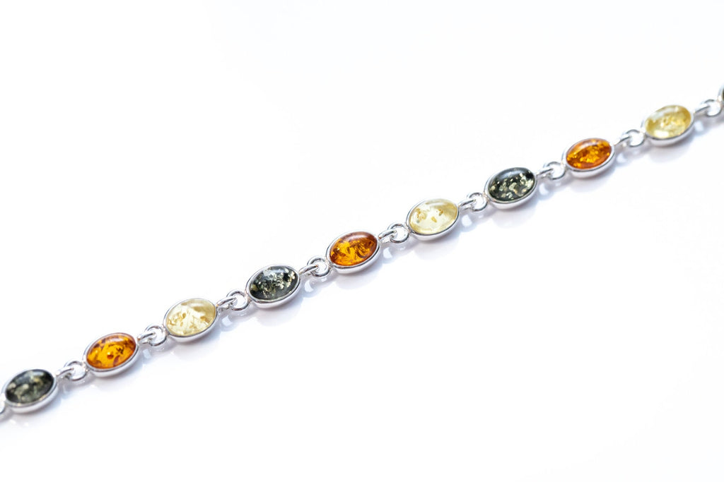 Bracelet fin multicolore en ambre