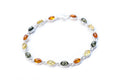 Bracelet fin multicolore en ambre