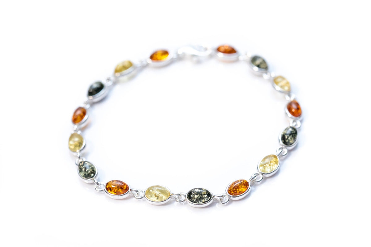 Bracelet fin multicolore en ambre