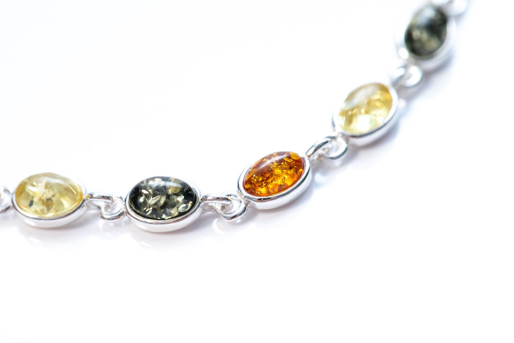 Bracelet fin multicolore en ambre