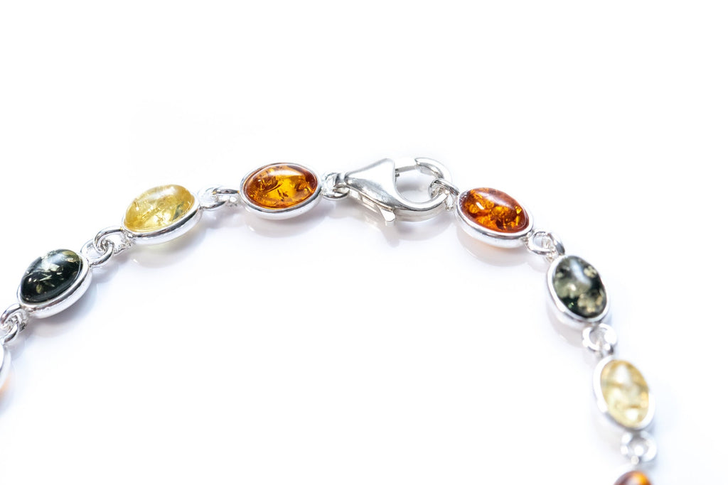 Bracelet fin multicolore en ambre