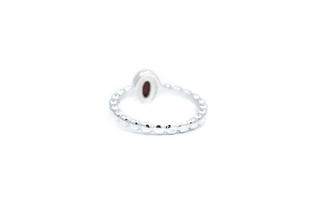 Bague empilable bulles ambre cerise
