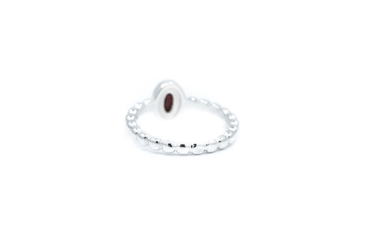 Bague empilable bulles ambre cerise