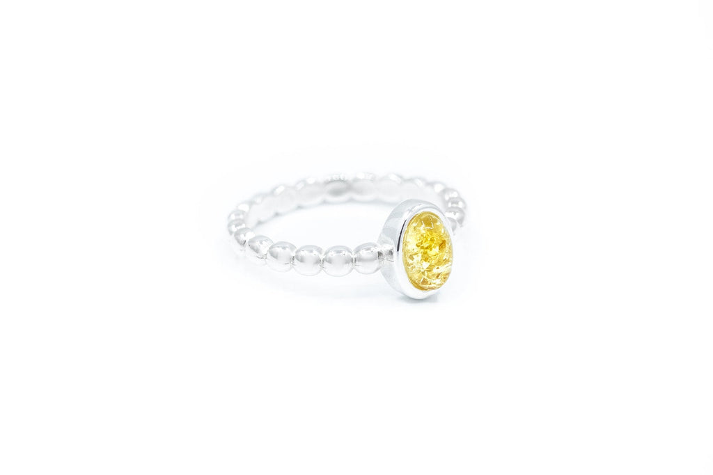 Yellow Amber Bubble Stacking Ring