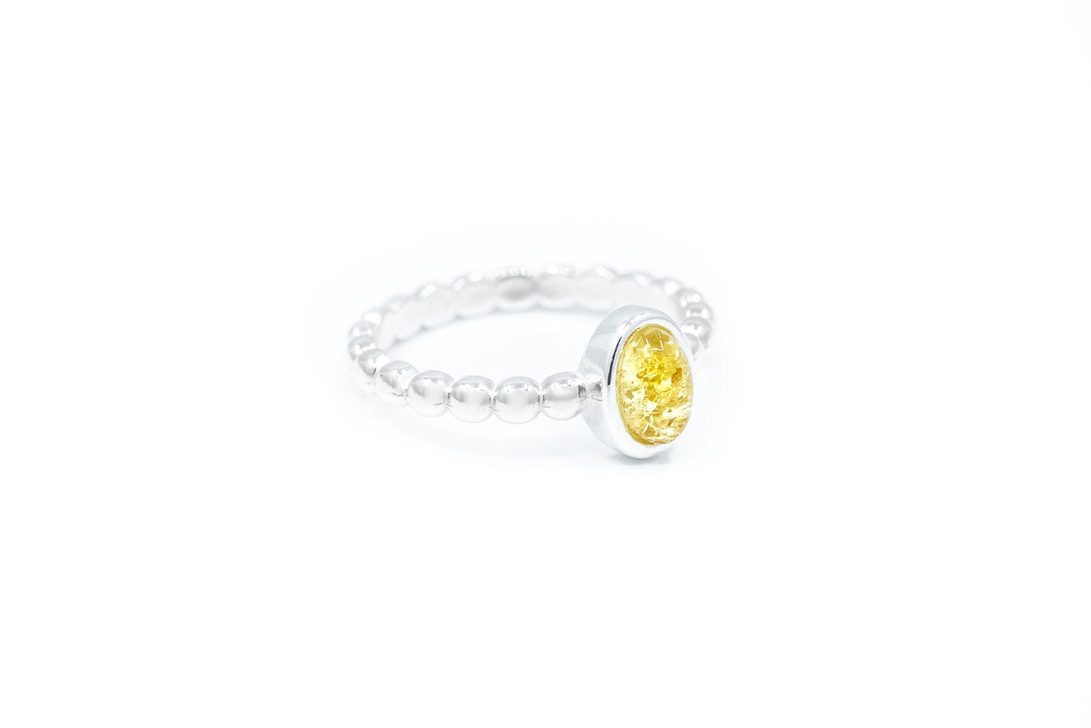 Yellow Amber Bubble Stacking Ring