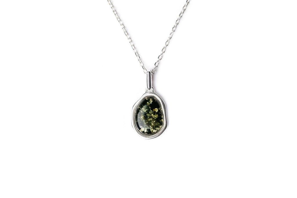 Pendentif Collier ELEMENT Ambre Vert