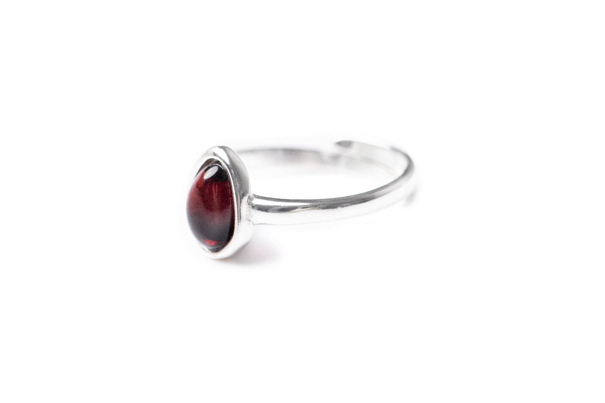 Bague empilable en ambre cerise ELEMENT