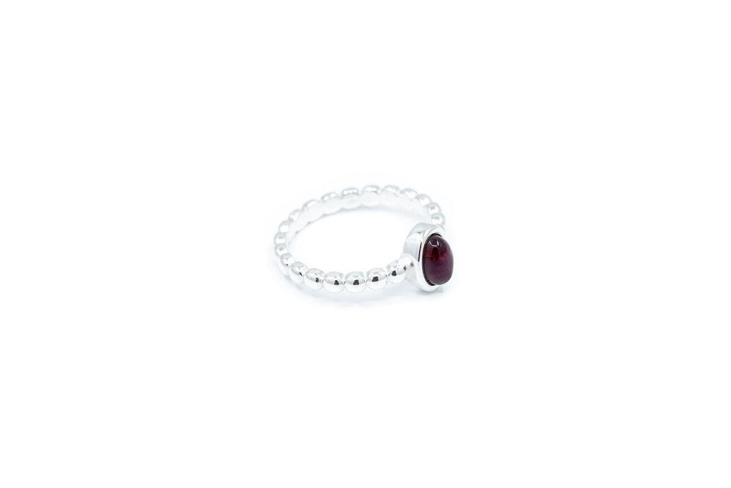 Bague empilable bulles ambre cerise