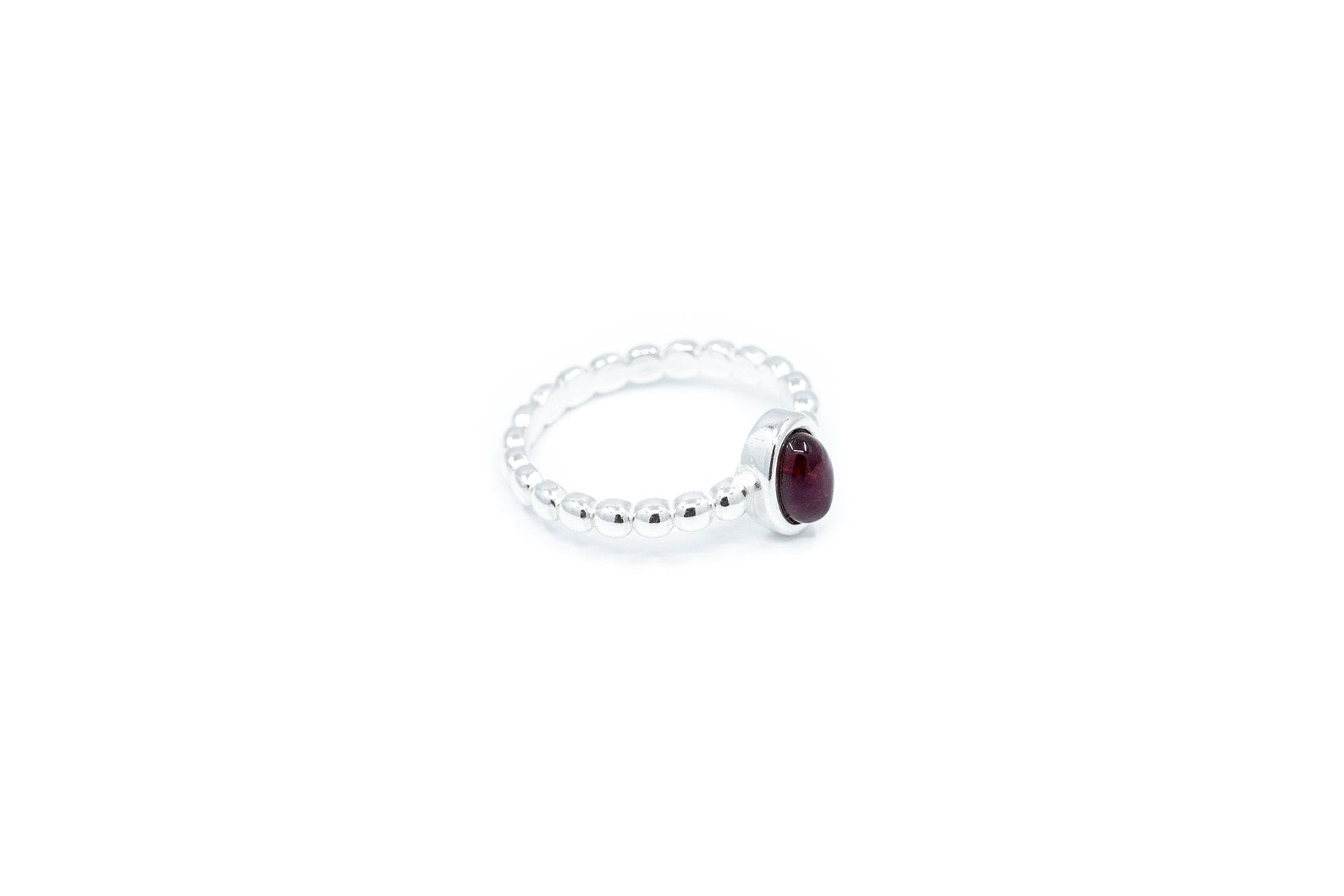 Bague empilable bulles ambre cerise