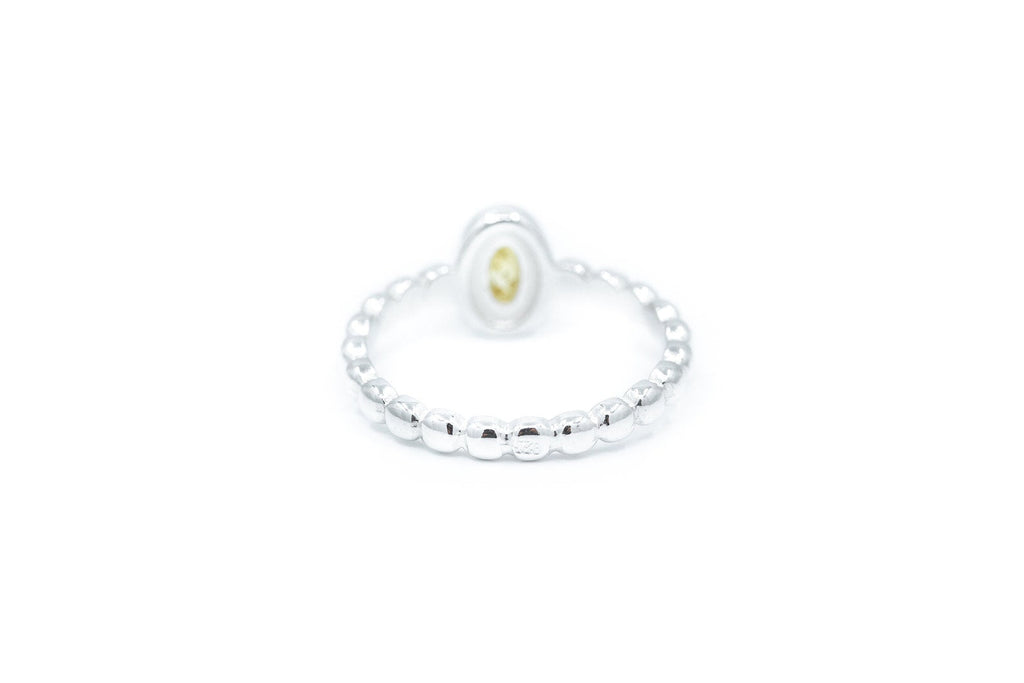 Yellow Amber Bubble Stacking Ring